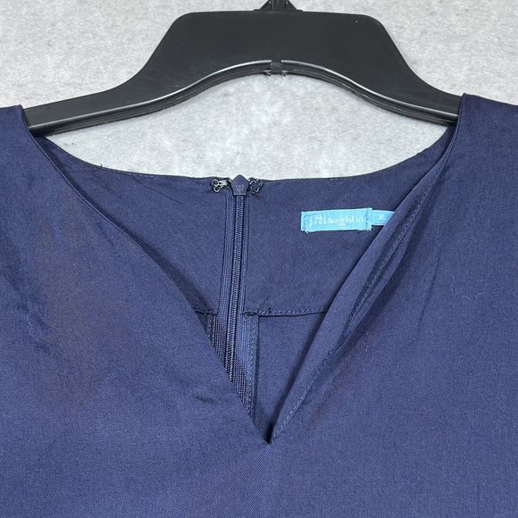 J. McLaughlin Dress Womens X-Large Blue V Neck 3/4 Sleeve Knee Length Back Zip - Picture 3 of 12